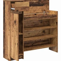 vidaXL Productos Del Hogar-Armario Zapatero con cajón Madera vieja 100,5 x 28 x 100 cm
