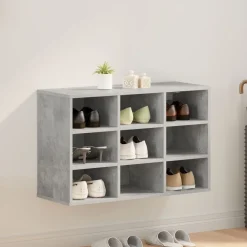 vidaXL Productos Del Hogar-Armario Zapatero con estante Gris hormigón 77,5 x 30 x 51 cm