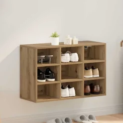 vidaXL Armario Zapatero con estante Roble artesanal 77,5 x 30 x 51 cm Roble artisan Hot