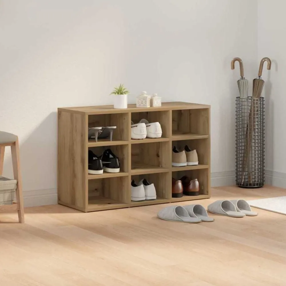 vidaXL Armario Zapatero con estante Roble artesanal 77,5 x 30 x 51 cm Roble artisan Hot