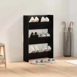 vidaXL Armario Zapatero con estante 60 x 18 x 90 cm Roble negro Clearance