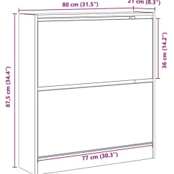 vidaXL Armario Zapatero con estante Madera vieja 80 x 21 x 87,5 cm Madera envejecida Online
