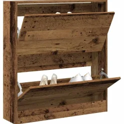 vidaXL Armario Zapatero con estante Madera vieja 80 x 21 x 87,5 cm Madera envejecida Online