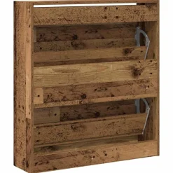 vidaXL Armario Zapatero con estante Madera vieja 80 x 21 x 87,5 cm Madera envejecida Online