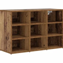 vidaXL Armario Zapatero con estante Madera vieja 77,5 x 30 x 51 cm Madera envejecida Outlet