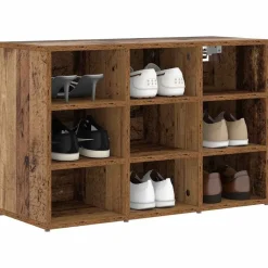 vidaXL Armario Zapatero con estante Madera vieja 77,5 x 30 x 51 cm Madera envejecida Outlet