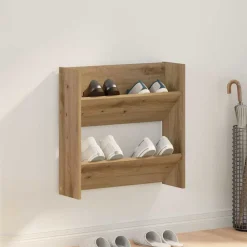 vidaXL Productos Del Hogar-Armario Zapatero con estante Roble artesanal 60 x 18 x 60 cm