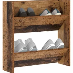 vidaXL Productos Del Hogar-Armario Zapatero con estante Madera vieja 60 x 18 x 60 cm