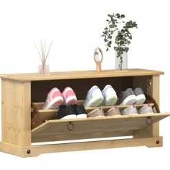 vidaXL Productos Del Hogar-Armario Zapatero Corona 99 x 32 x 49 cm Madera de pino macizo