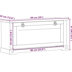 vidaXL Productos Del Hogar-Armario Zapatero Corona 99 x 32 x 49 cm Madera de pino macizo