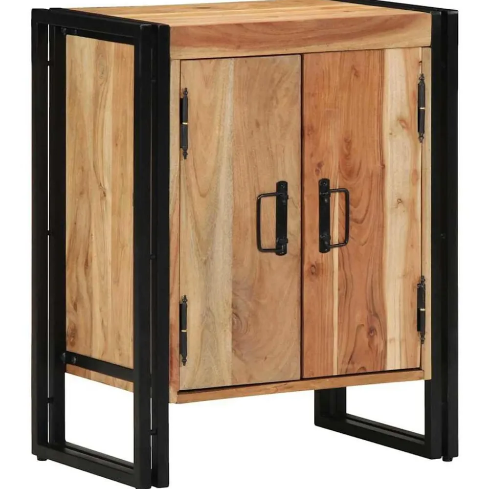 vidaXL Armario Zapatero Marrón 56 x 35 x 70 cm Madera maciza de Acacia Discount