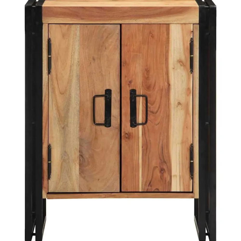 vidaXL Armario Zapatero Marrón 56 x 35 x 70 cm Madera maciza de Acacia Discount