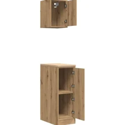 vidaXL Almacenamiento Industrial-Armarios 2 uds para garaje madera ingeniería artesanal roble