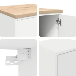 vidaXL Armarios 6 uds para garaje madera de ingeniería Blanco