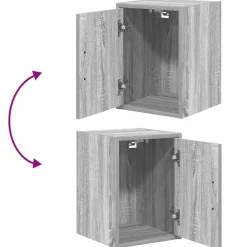vidaXL Armarios 2 uds para garaje madera ingeniería Gris sonoma Outlet