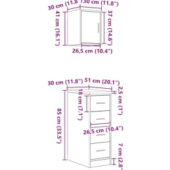 vidaXL Armarios 2 uds para garaje madera ingeniería Gris sonoma Outlet