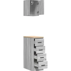 vidaXL Armarios 2 uds para garaje madera ingeniería Gris sonoma Outlet