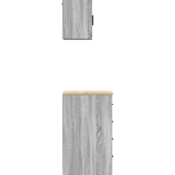 vidaXL Armarios 2 uds para garaje madera ingeniería Gris sonoma Outlet