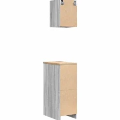 vidaXL Armarios 2 uds para garaje madera ingeniería Gris sonoma Outlet