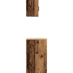 vidaXL Almacenamiento Industrial-Armarios 2 uds para garaje madera ingeniería antigua madera
