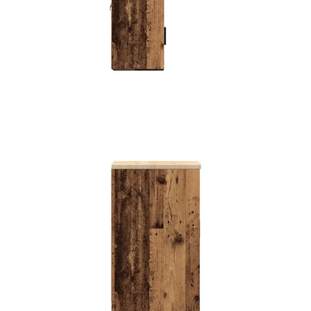 vidaXL Almacenamiento Industrial-Armarios 2 uds para garaje madera ingeniería antigua madera