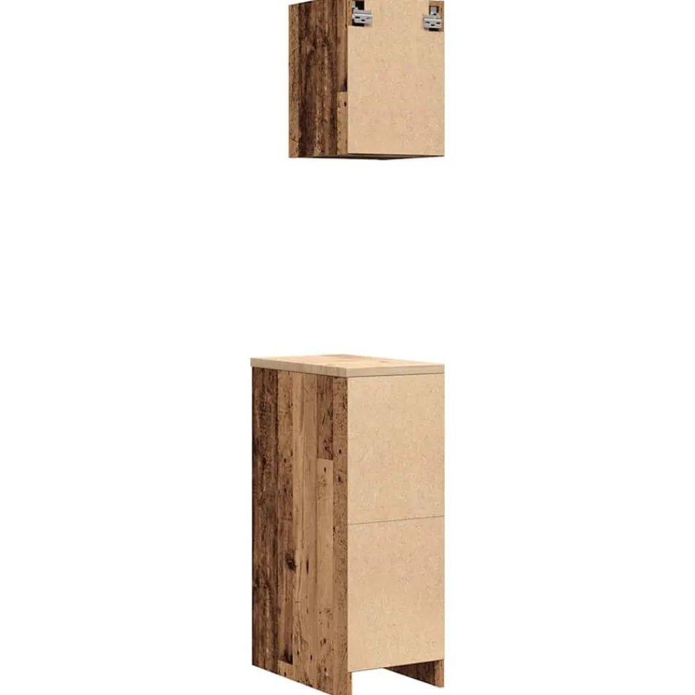 vidaXL Almacenamiento Industrial-Armarios 2 uds para garaje madera ingeniería antigua madera
