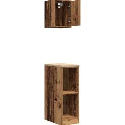vidaXL Armarios 2 uds para garaje madera ingeniería antigua madera Madera antigua Outlet