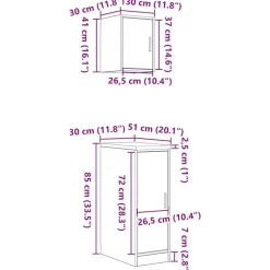 vidaXL Armarios 2 uds para garaje madera de ingeniería Negro Discount
