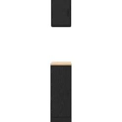vidaXL Armarios 2 uds para garaje madera de ingeniería Negro Discount