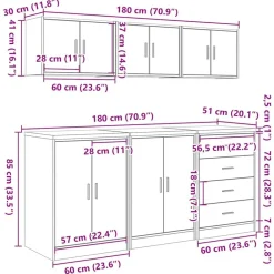 vidaXL Armarios 6 uds para garaje madera ingeniería artesanal roble artisian oak Sale