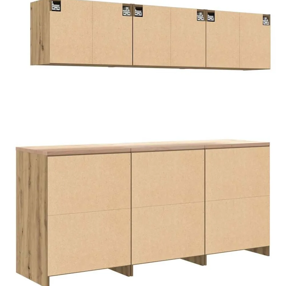 vidaXL Armarios 6 uds para garaje madera ingeniería artesanal roble artisian oak Sale