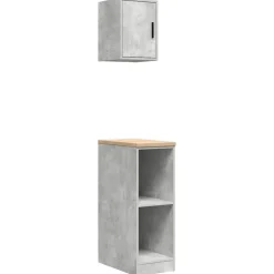 vidaXL Armarios 2 uds para garaje madera de ingeniería ris hormigón Gris hormigón Clearance