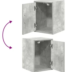 vidaXL Armarios 2 uds para garaje madera de ingeniería ris hormigón Gris hormig&oacute;n Clearance