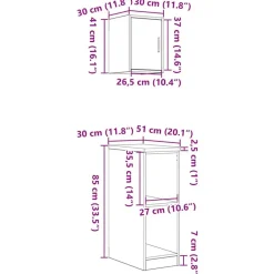 vidaXL Armarios 2 uds para garaje madera de ingeniería ris hormigón Gris hormig&oacute;n Clearance