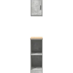 vidaXL Armarios 2 uds para garaje madera de ingeniería ris hormigón Gris hormig&oacute;n Clearance