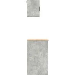 vidaXL Armarios 2 uds para garaje madera de ingeniería ris hormigón Gris hormig&oacute;n Clearance