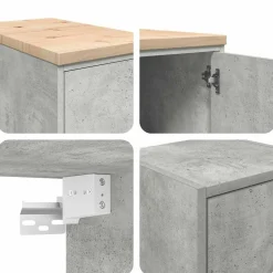 vidaXL Armarios 2 uds para garaje madera de ingeniería ris hormigón Gris hormig&oacute;n Hot