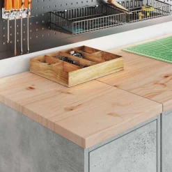 vidaXL Armarios 2 uds para garaje madera de ingeniería ris hormigón Gris hormig&oacute;n Hot