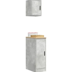 vidaXL Armarios 2 uds para garaje madera de ingeniería ris hormigón Gris hormig&oacute;n Hot