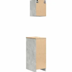 vidaXL Armarios 2 uds para garaje madera de ingeniería ris hormigón Gris hormig&oacute;n Hot