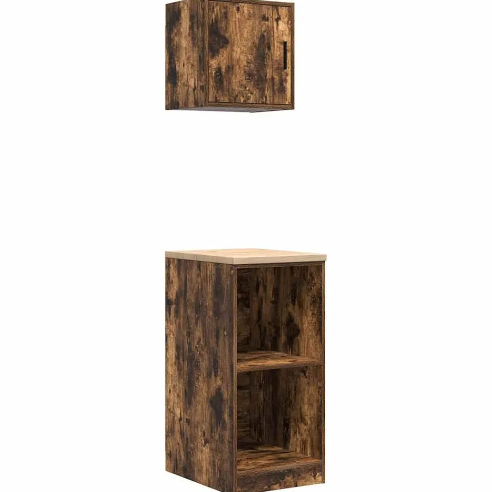 vidaXL Almacenamiento Industrial-Armarios 2 uds para garaje madera ingeniería