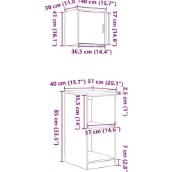 vidaXL Almacenamiento Industrial-Armarios 2 uds para garaje madera ingeniería