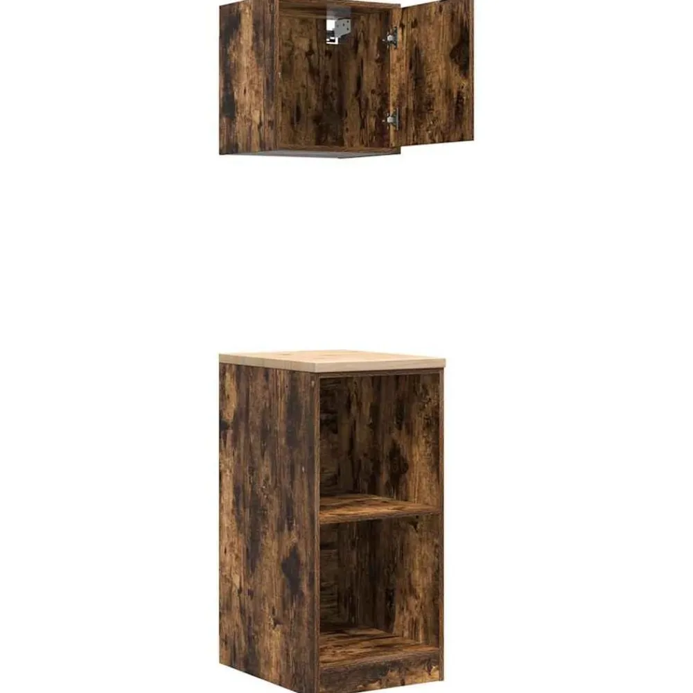 vidaXL Almacenamiento Industrial-Armarios 2 uds para garaje madera ingeniería