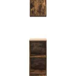 vidaXL Almacenamiento Industrial-Armarios 2 uds para garaje madera ingeniería