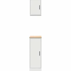vidaXL Armarios 2 uds para garaje madera de ingeniería Blanco