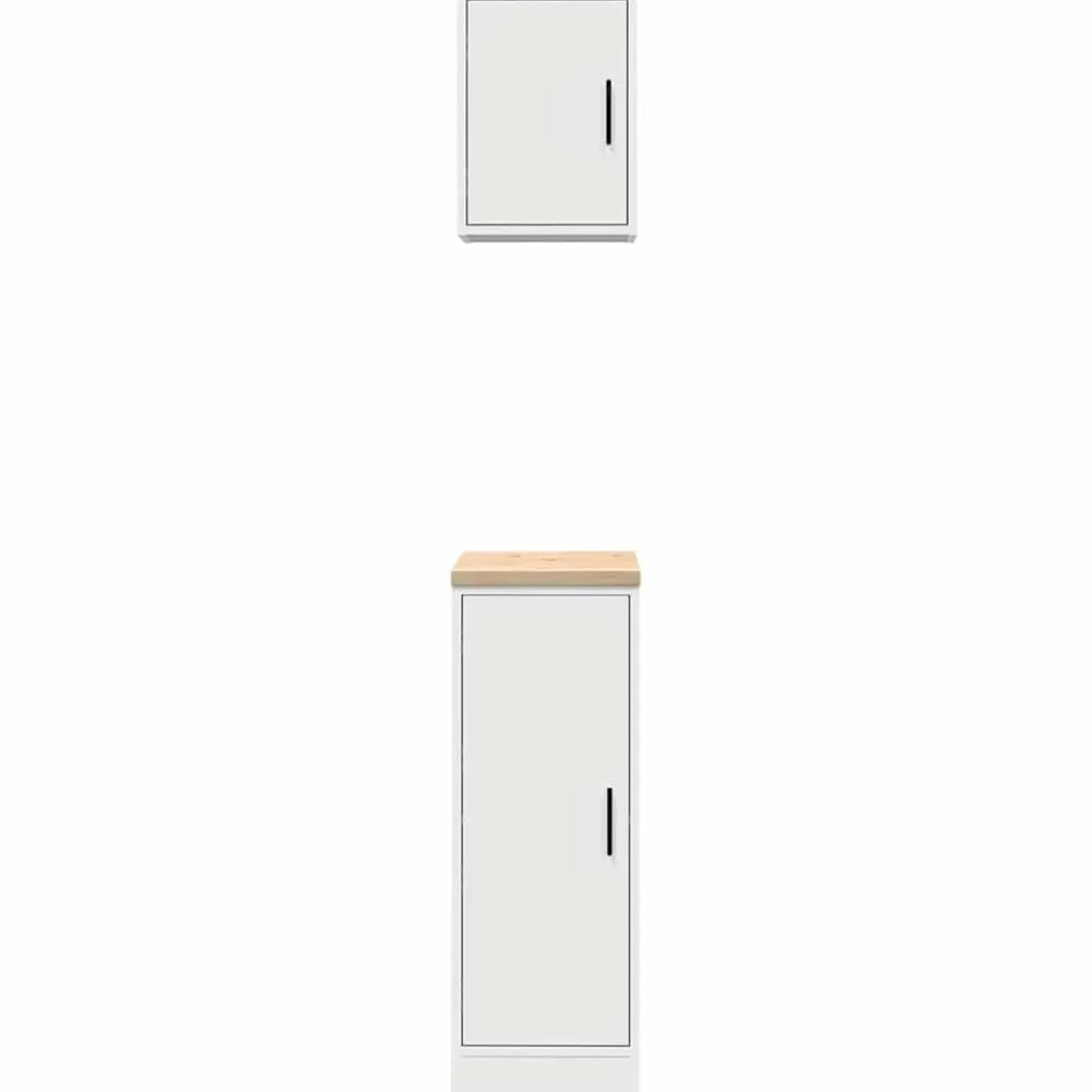 vidaXL Armarios 2 uds para garaje madera de ingeniería Blanco
