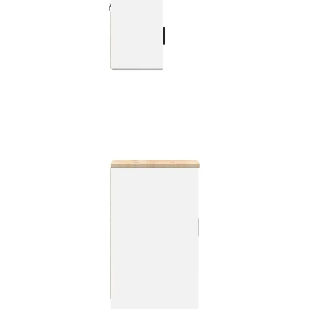 vidaXL Armarios 2 uds para garaje madera de ingeniería Blanco