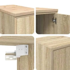 vidaXL Almacenamiento Industrial-Armarios 2 uds para garaje madera de ingeniería