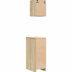vidaXL Almacenamiento Industrial-Armarios 2 uds para garaje madera de ingeniería