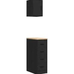 vidaXL Almacenamiento Industrial-Armarios 2 uds para garaje madera de ingeniería